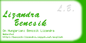 lizandra bencsik business card